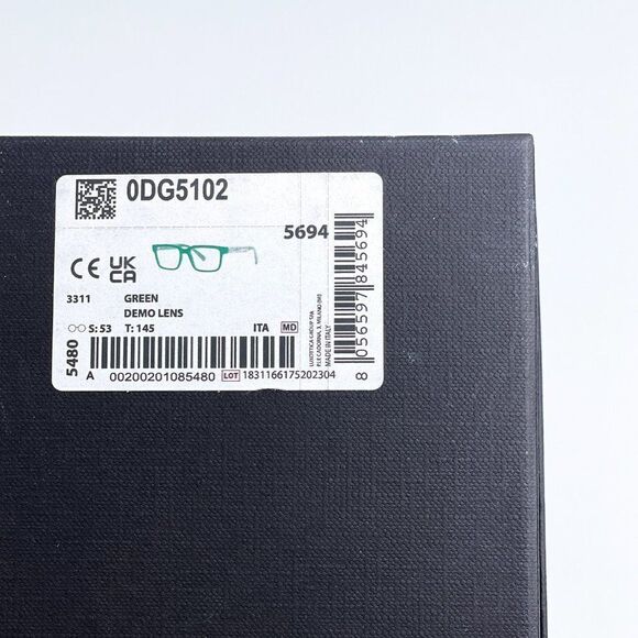 NEW D&G DG5102 3311 Crystal Green Rectangle Unisex Eyeglasses - Picture 13 of 13